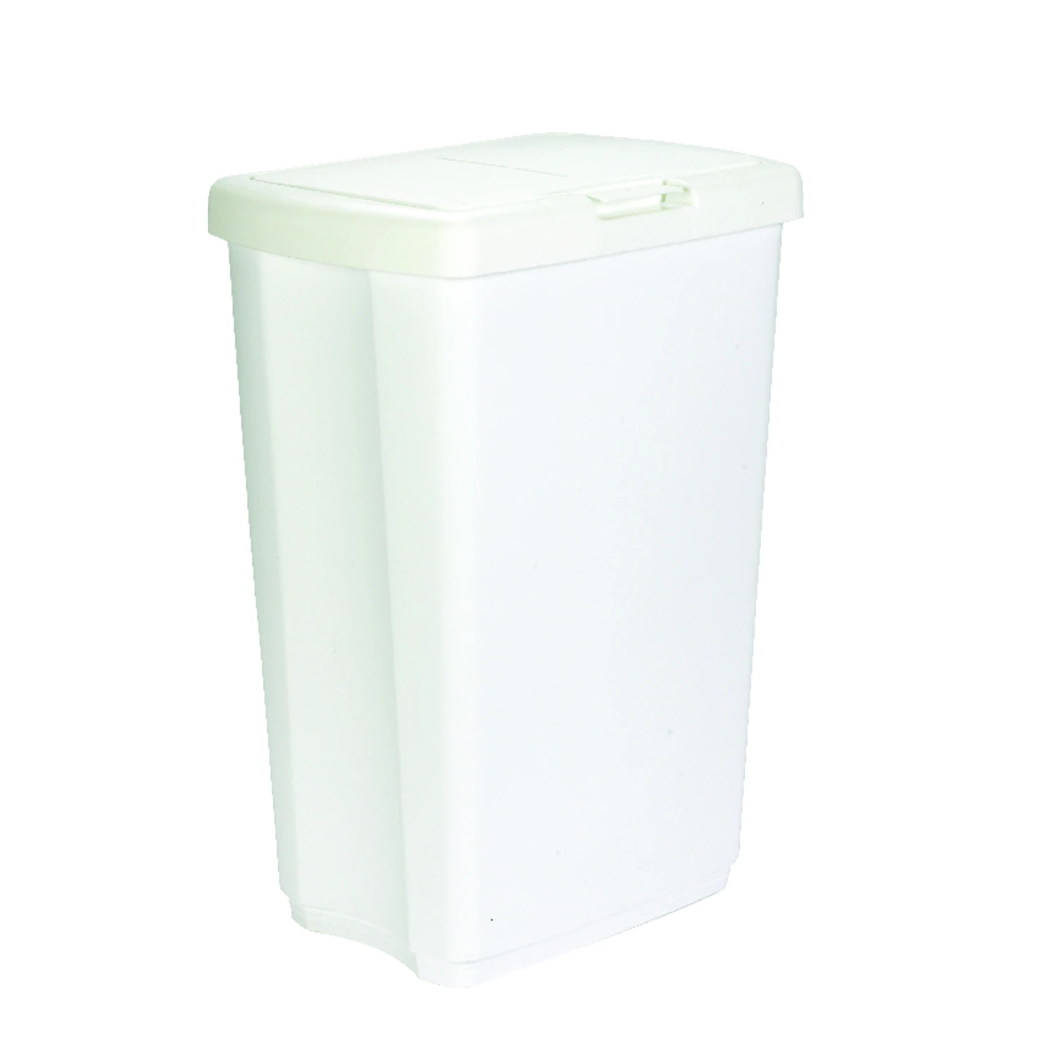 13.25 Gallon White Plastic Spring Top Wastebasket Model 2339wht