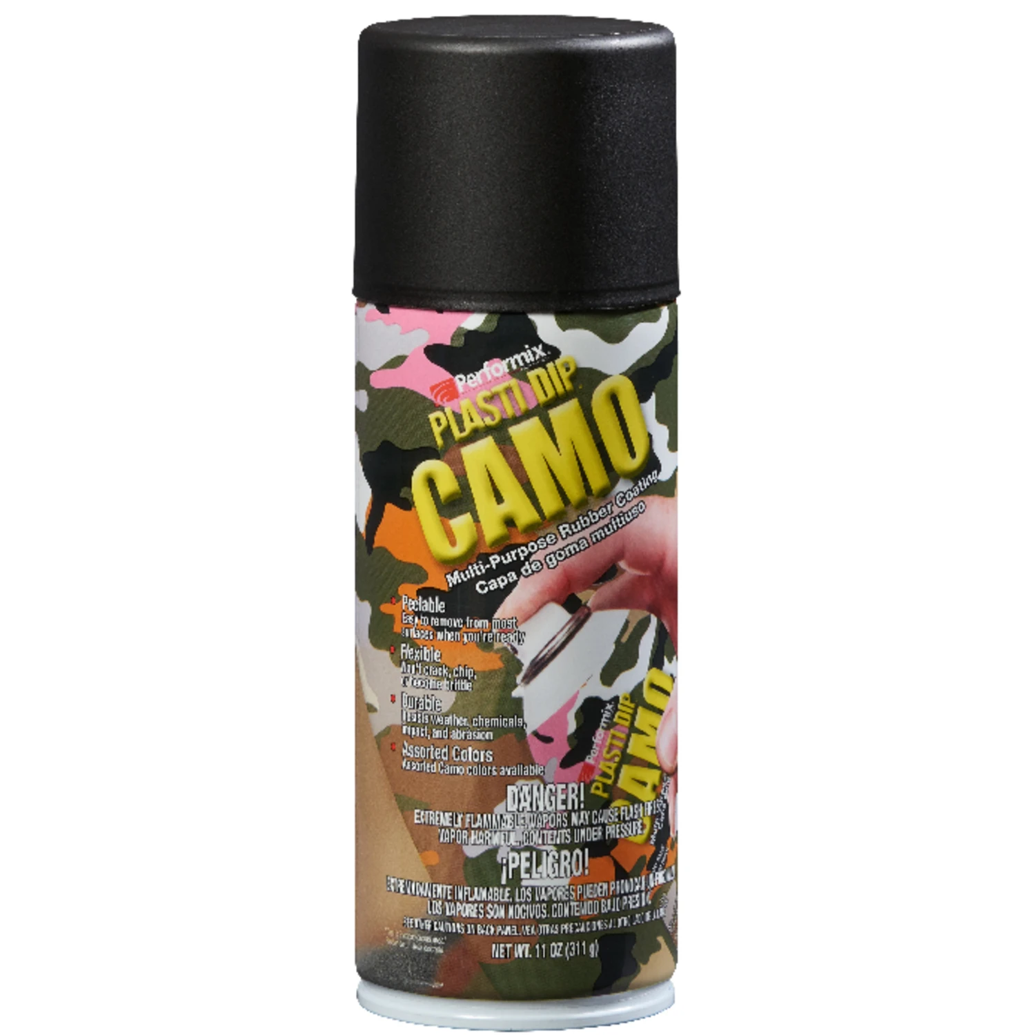 Flat/matte Camo Black Multi-purpose Rubber Coating 11 Oz Spray Can