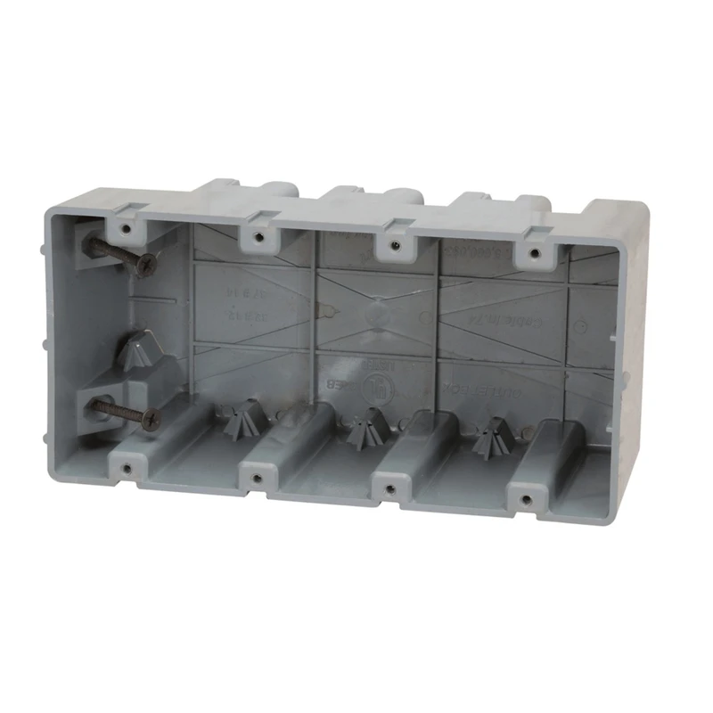 Madison Electric 4-gang Adjustable Depth Pvc Electrical Box Gray Msb4g
