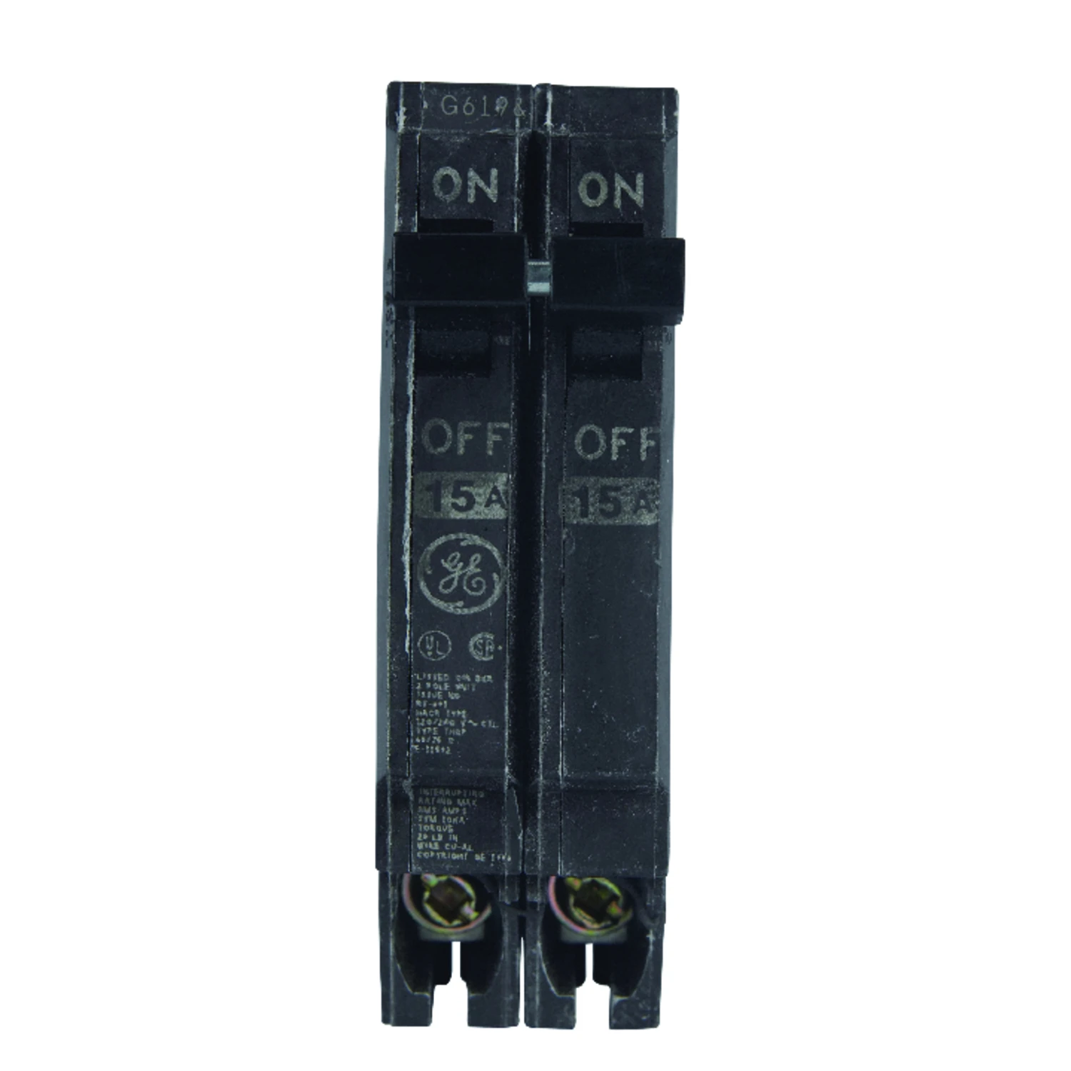 Thqp 15a Double-pole Standard Trip Circuit Breaker For 120/240v Systems