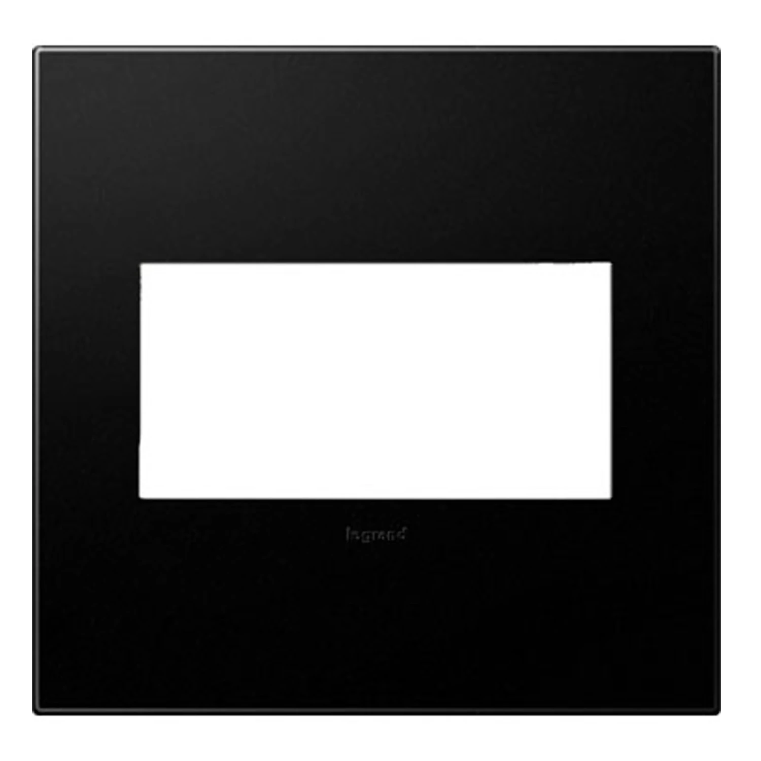 Pass & Seymour Wall Plate, Screwless, 2-Gang, Graphite