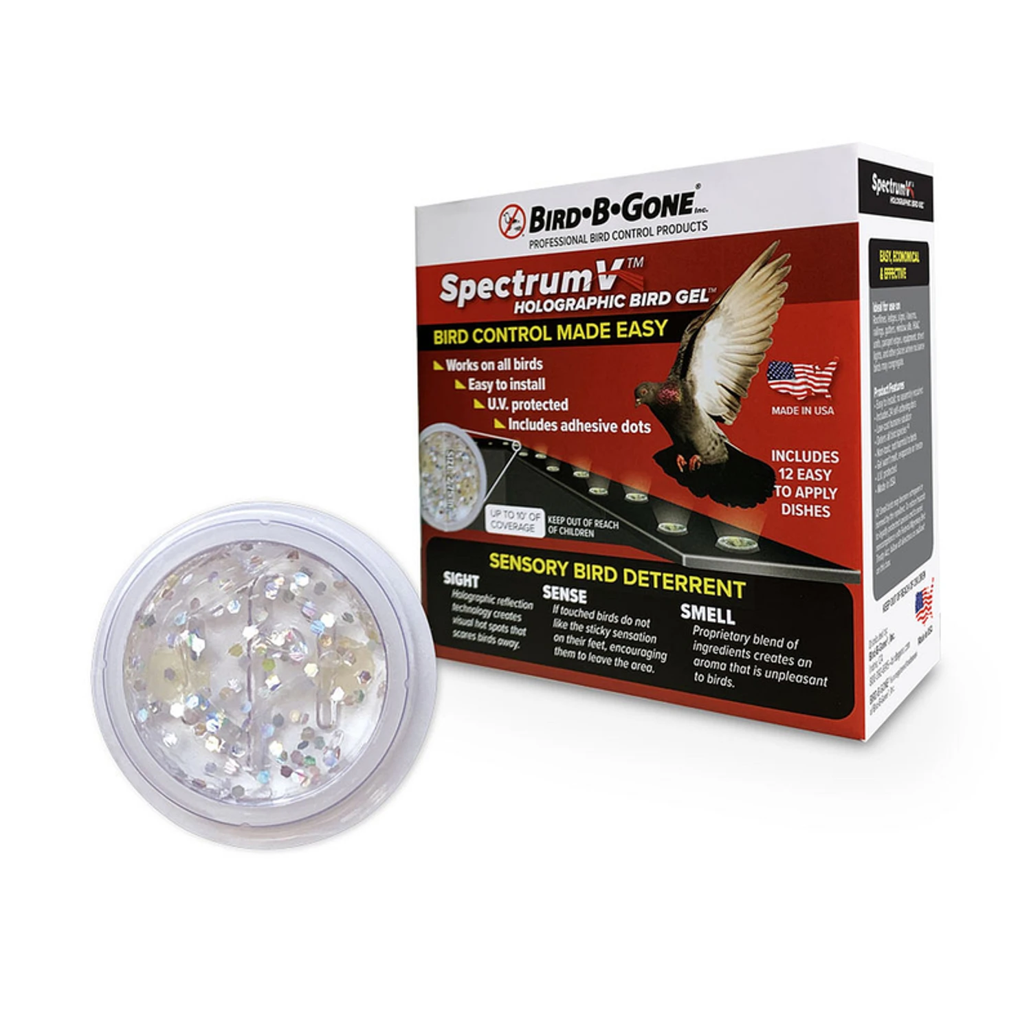 SpectrumV Holographic Gel Bird Deterrent, 12 Dishes