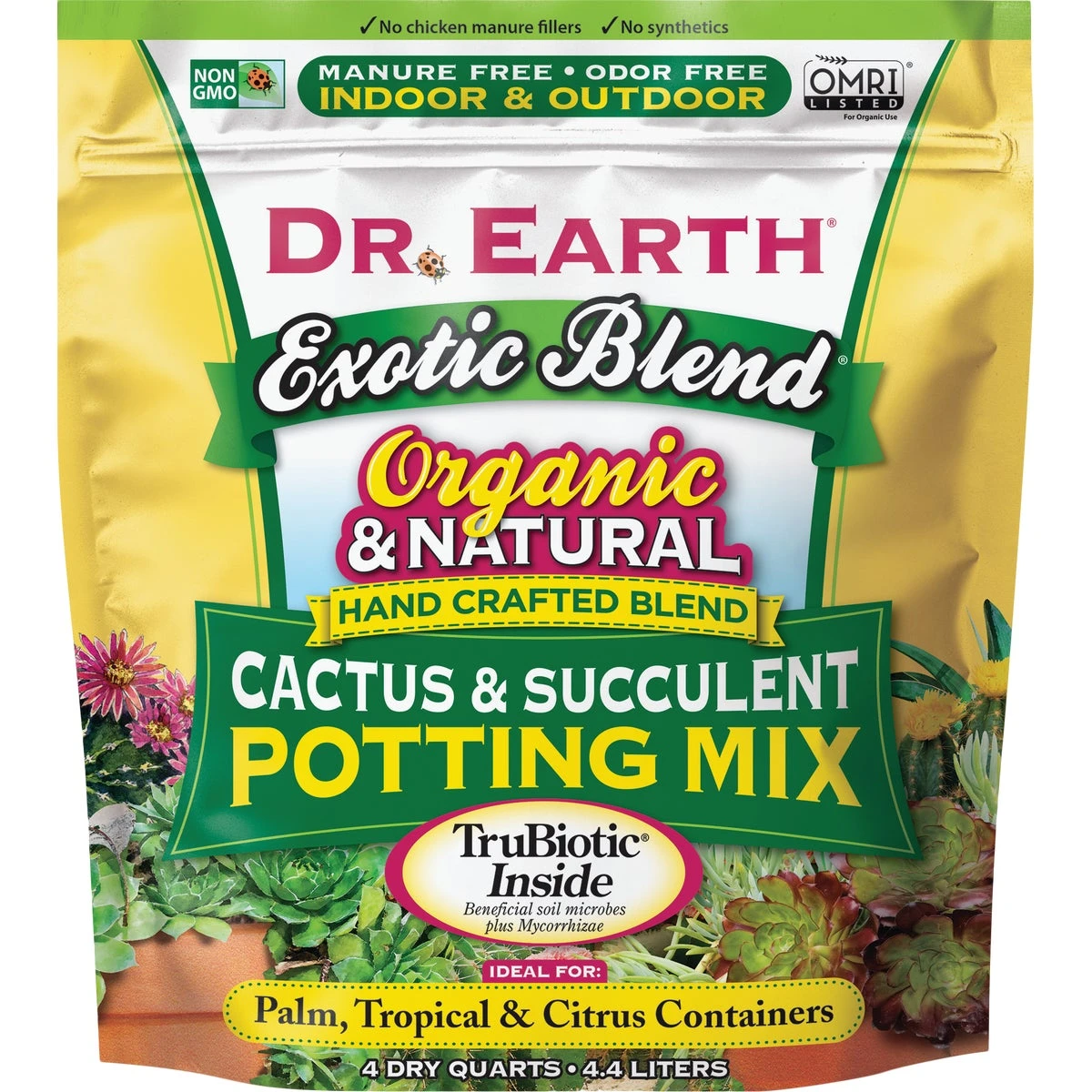 Exotic Blend Organic Cactus & Succulent Potting Soil Mix 4 Qt.