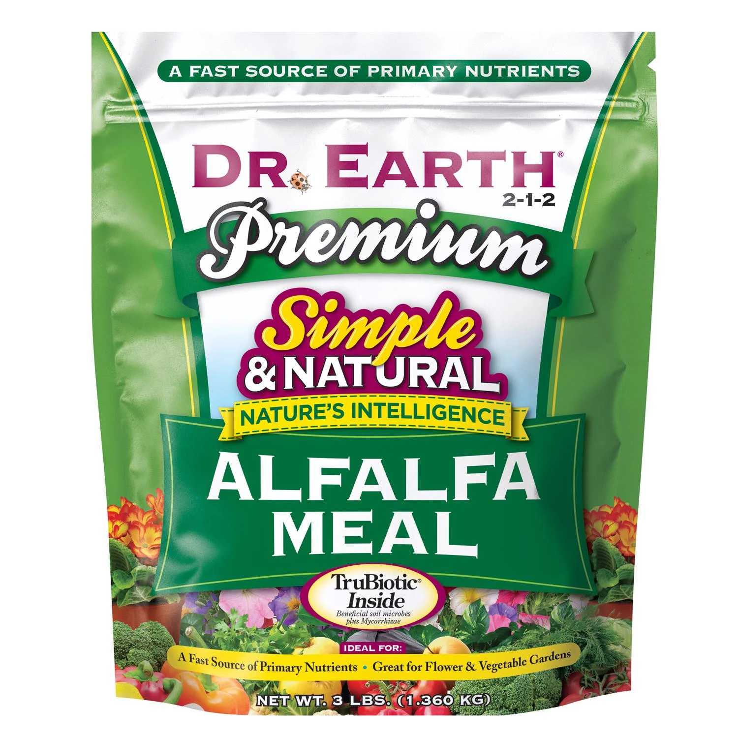 Organic Alfalfa Meal Plant Food 3 Lb - Fast Acting Fertilizer For Roses