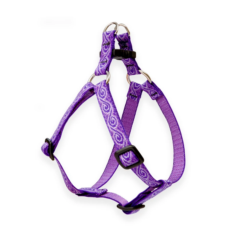 Step-In Non-Restrictive Dog Harness Jelly Roll Pattern 0.5 Inch by 12 to 18 Inch Adjustable