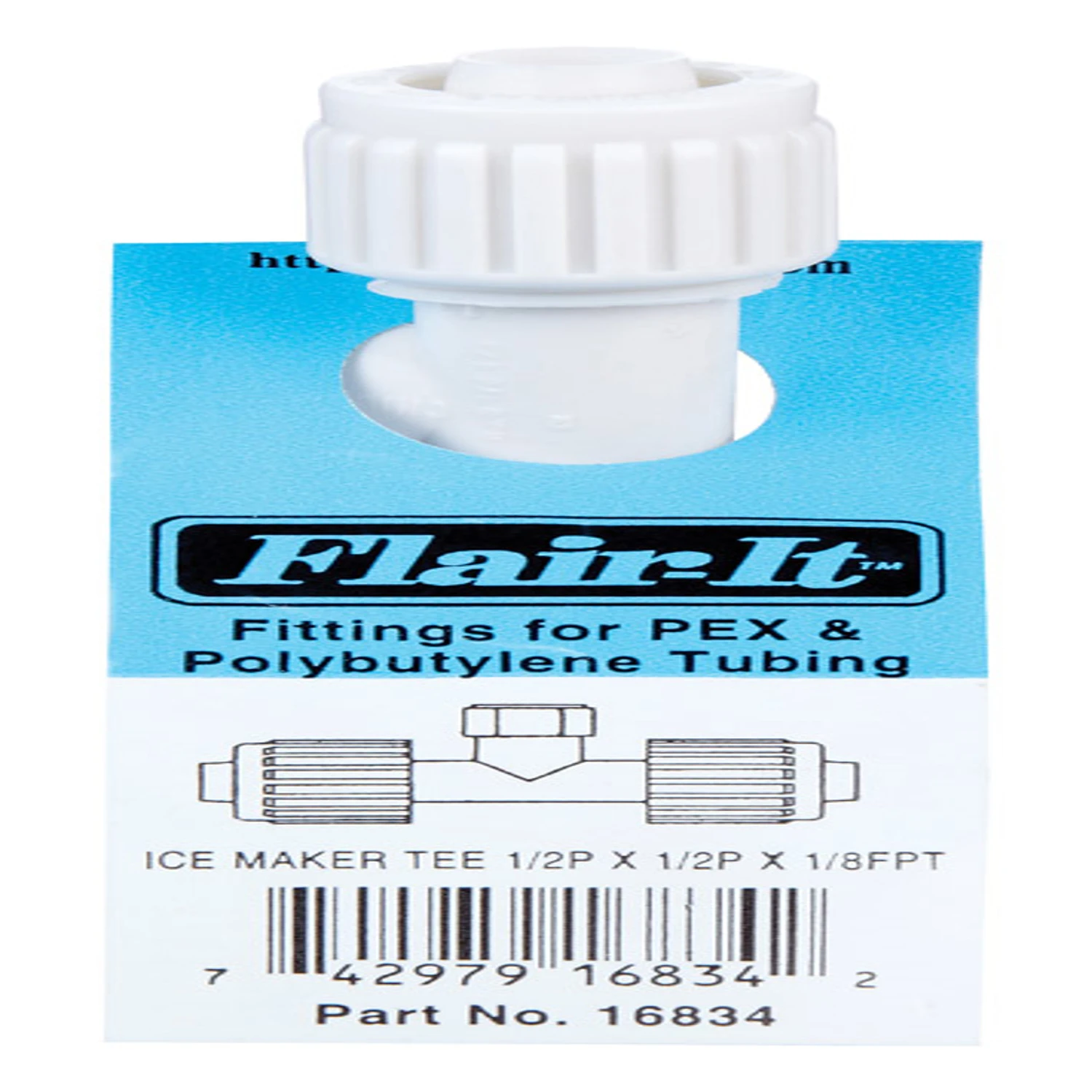 PEX Ice Maker Tee, 1/2 x 1/2 x 1/8 In.