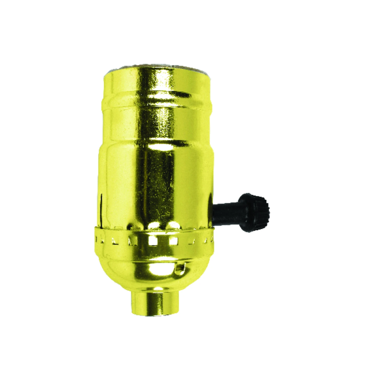 Turn Knob Lamp Socket, On/Off, Brass, 250-Watt, 250-Volt