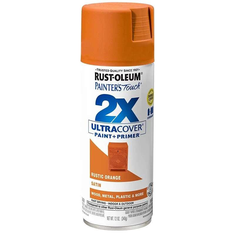 Painter's Touch 2x Ultra Cover 12 Oz. Satin Spray Paint, Rustic Orange