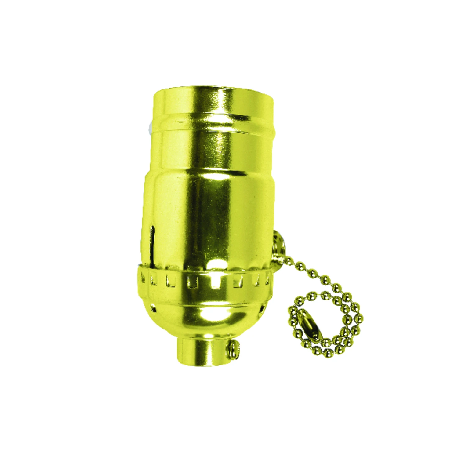 Lamp Pull Chain Socket, On/Off, Medium Base, Brass, 250-Watt