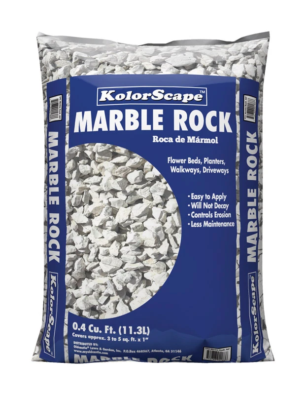 0.4 Cu. Ft. White Marble Decorative Rock For Landscaping