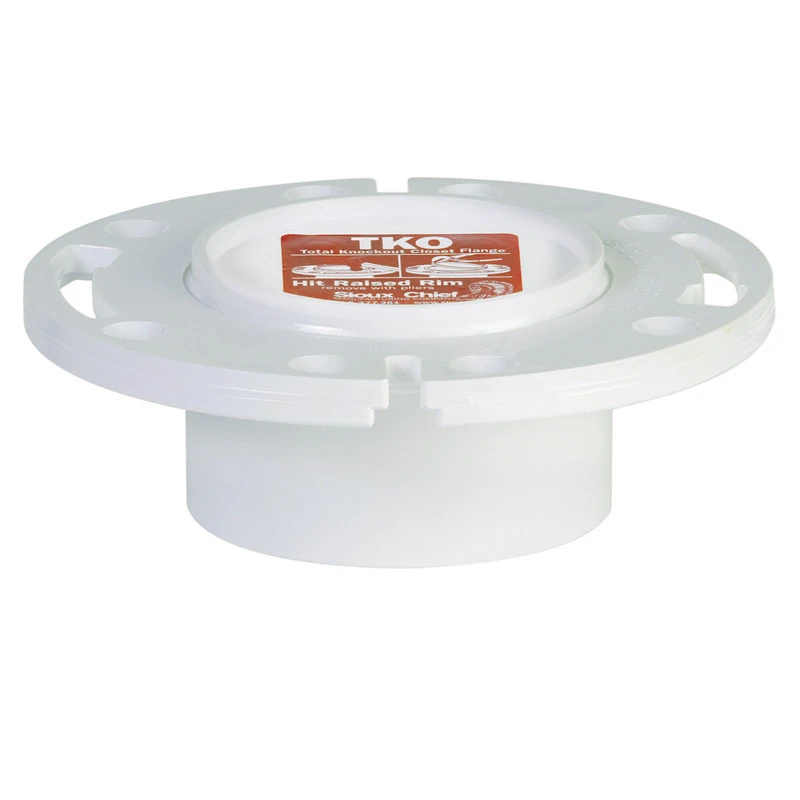 PVC Pipe Closet Flange with Total Knockout, Fits 3 Inch and 4 Inch Pipes