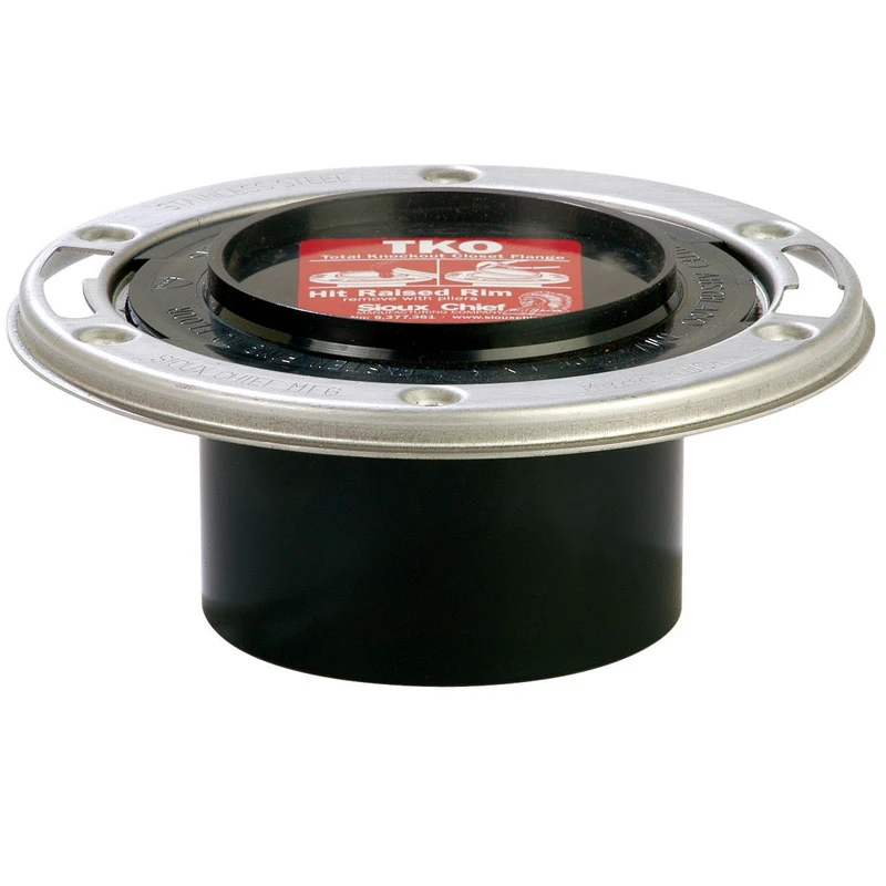 Total Knockout 3 In. Hub/inside 4 In. Abs Toilet Flange With Stainless Steel Ring