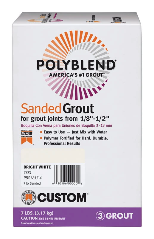 Polyblend Bright White Sanded Grout 7 Lb For Indoor And Outdoor Use