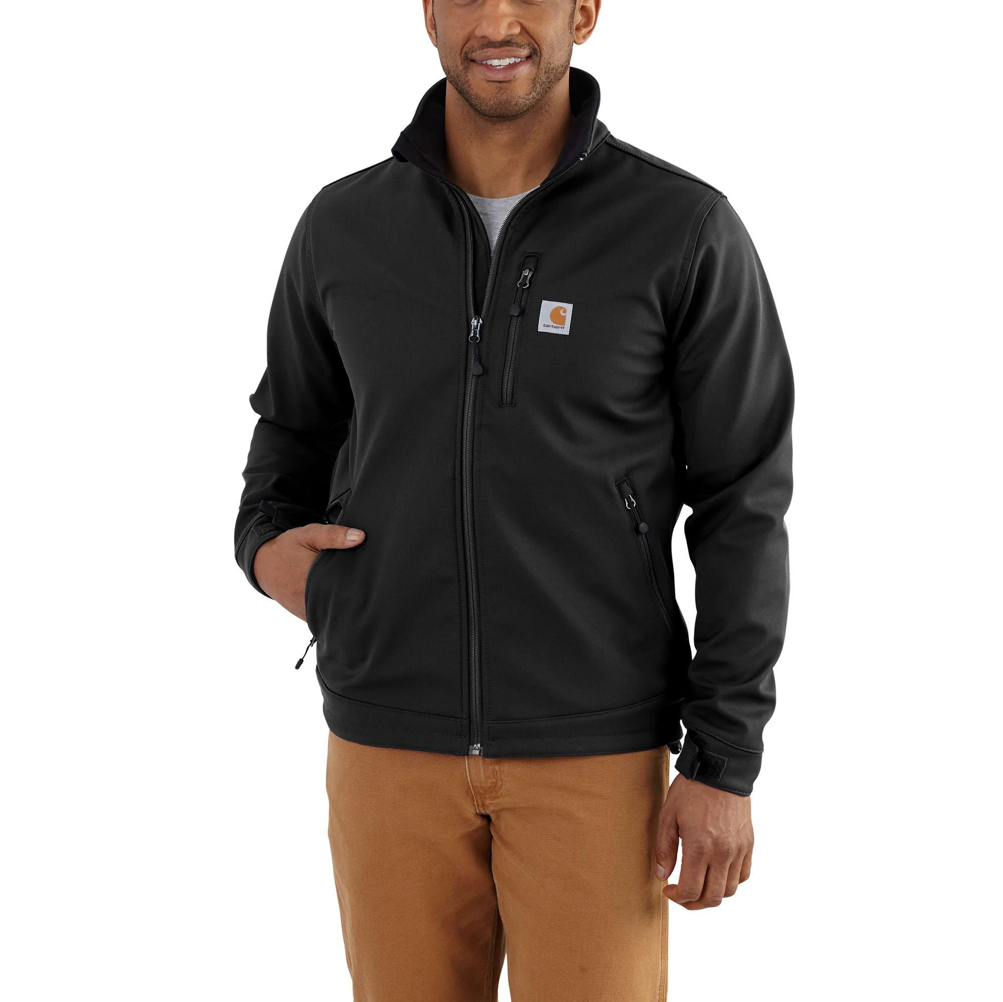 Rain Defender Relaxed Fit Heavyweight Softshell Jacket - Large Tall - Black