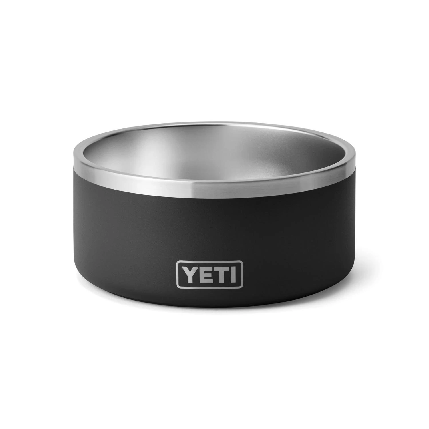 Boomer Black Stainless Steel 8 Cups Pet Bowl For Dogs - Durable And Skid Resistant