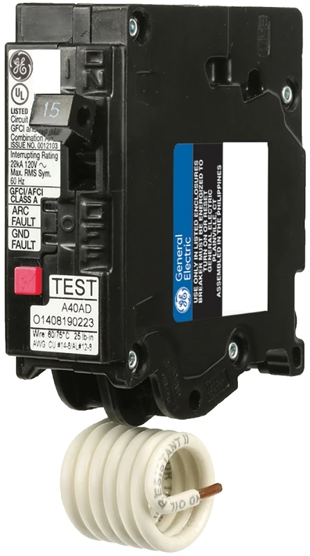 Ge Q-line 15 Amp Single Pole Dual Function Afci/gfci Circuit Breaker Thql1115dfp