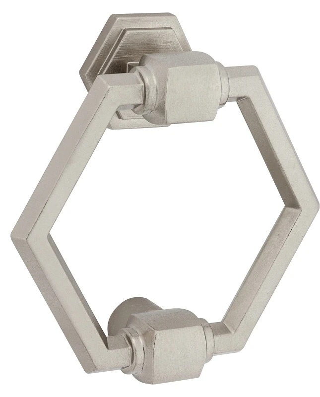 4 In. Satin Nickel Powell Door Knocker With Mounting Hardware