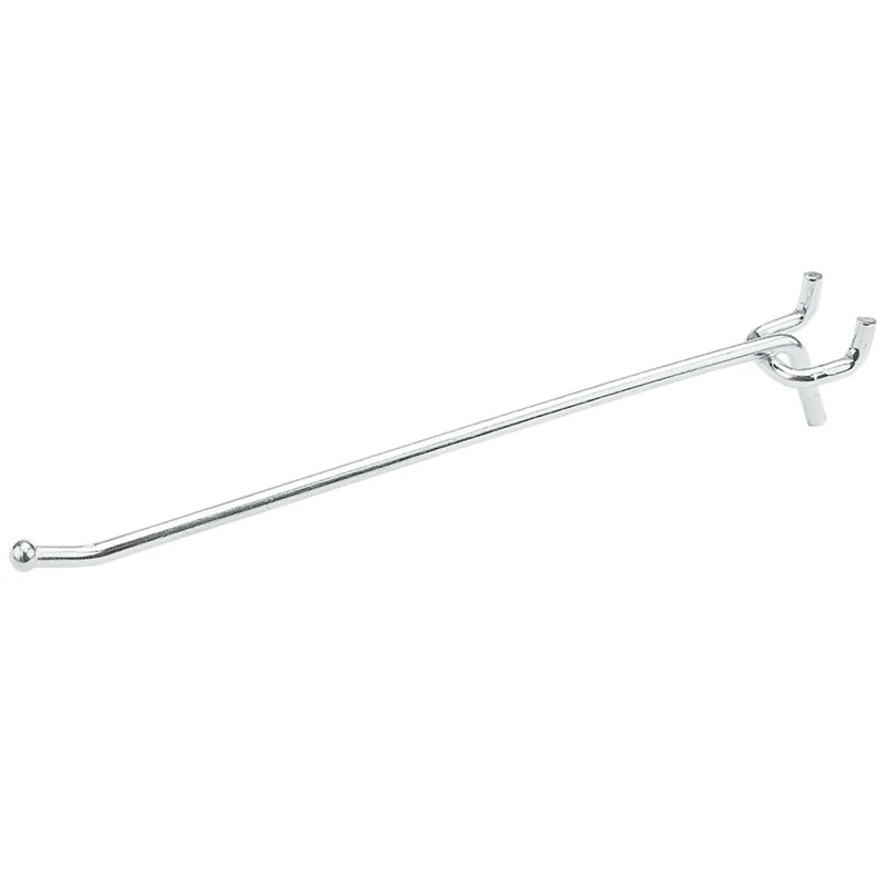 Pegboard/Wall Hook, Zinc, 8 In., 2-Pk.