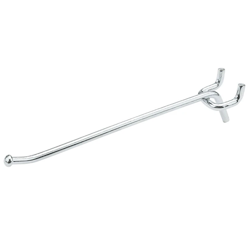 Pegboard/Wall Hook, Zinc, 6 In., 2-Pk.
