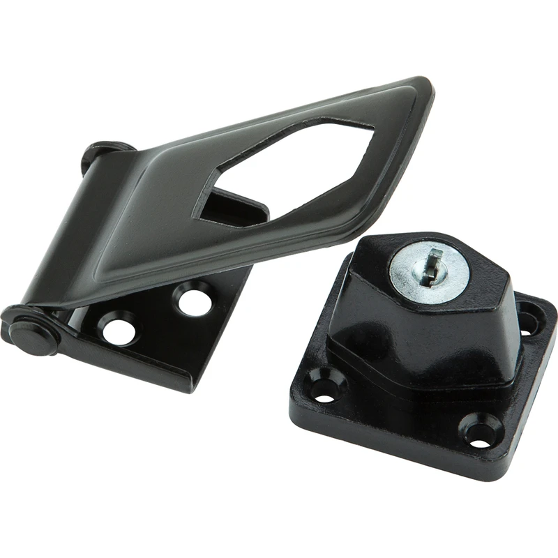 Key Locking Hasp, Black, 3-1/2 In.