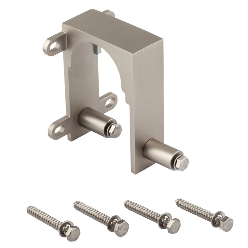 Interior Sliding Door Bypass Bracket, Satin Nickel
