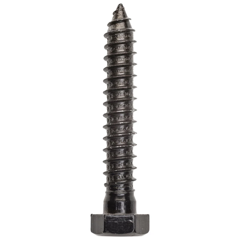 Lag Bolt, Black, 1/2 x 3 In.