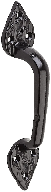 Black Decorative Spear Gate Pull Handle, 7 and 3 Quarter Inches Length