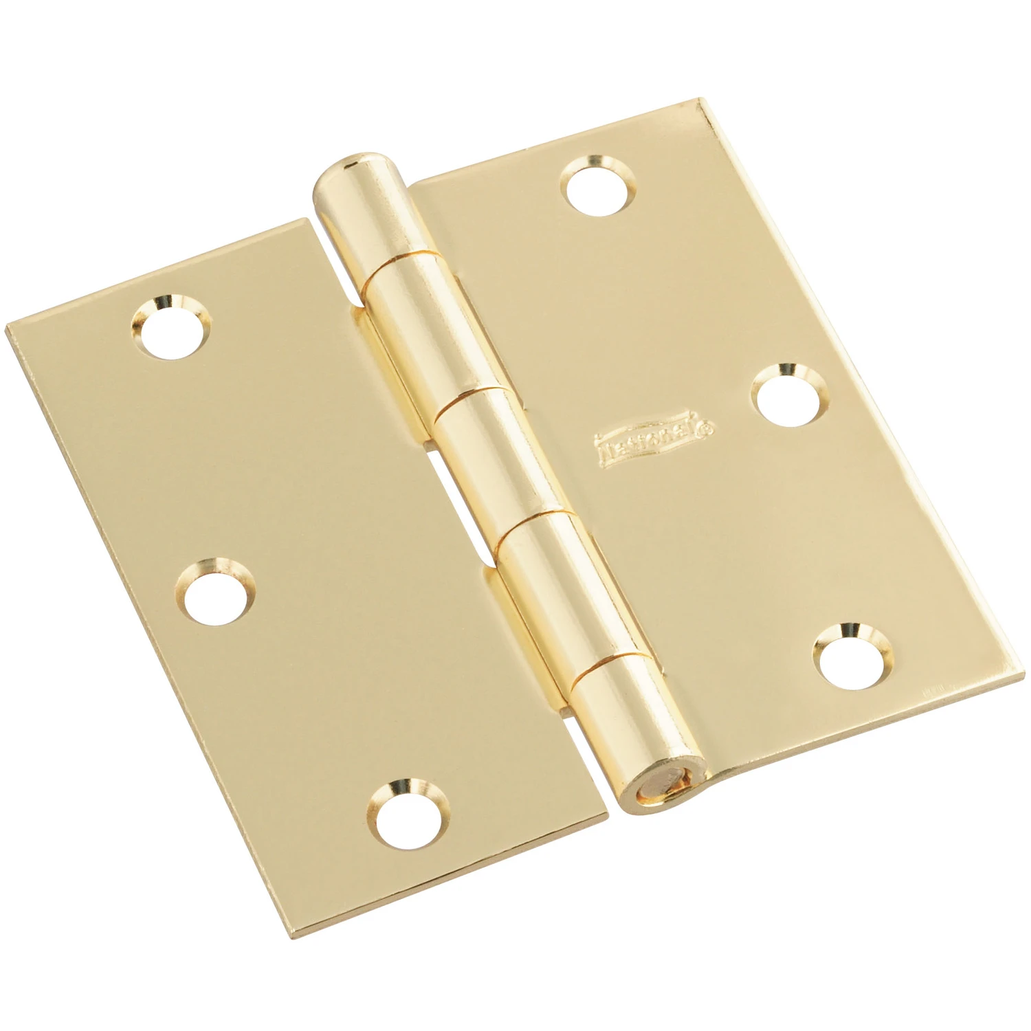 Door Hinge, Interior, Square-Edge, Satin Brass, 3-1/2 In.