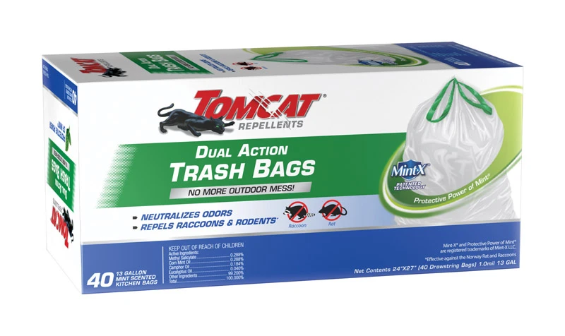 Trash Bags, Rodent Repellent, 13-Gal., 40-Ct.