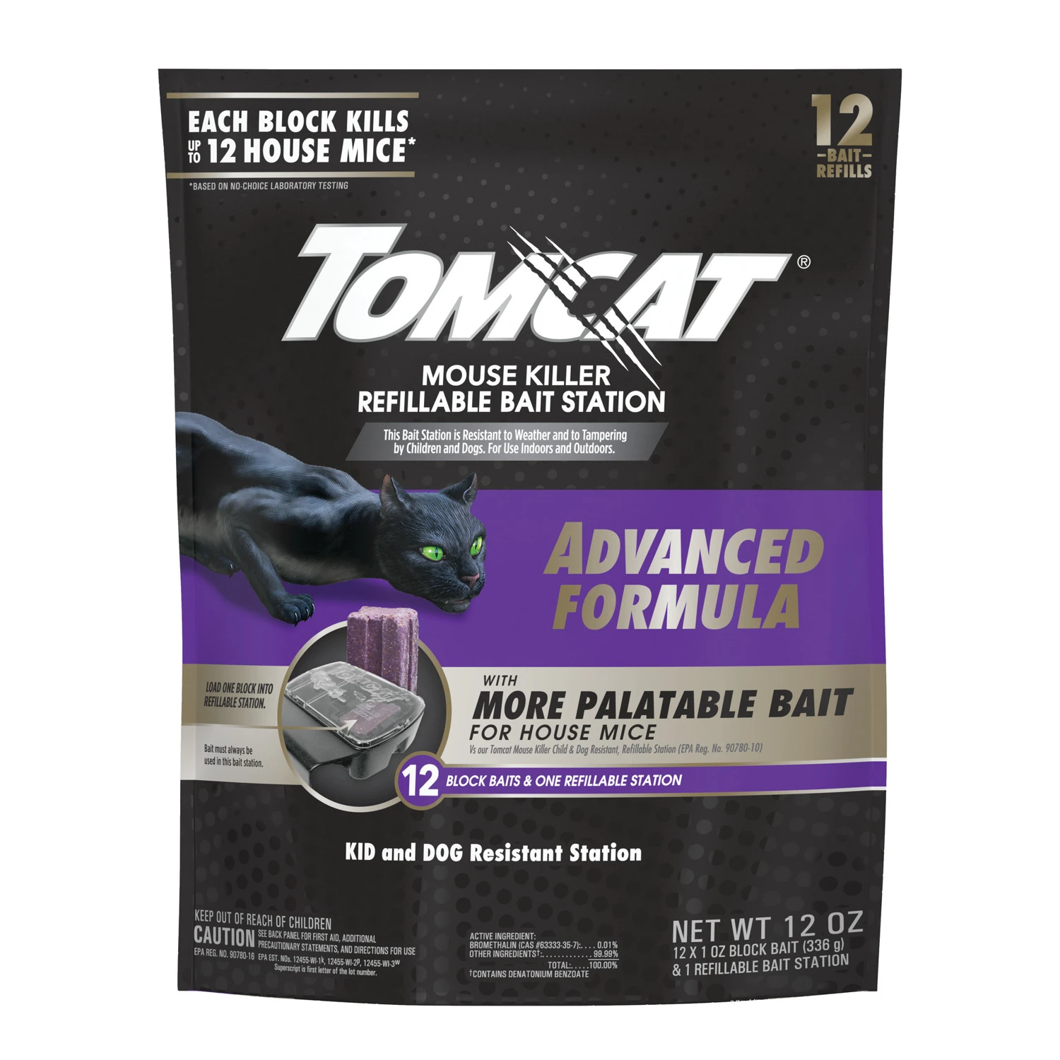 7019710 12 oz Advanced Formula Bait Station & Bait Blocks for Mice - Pack of 12