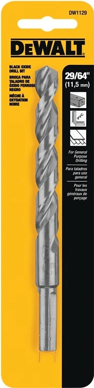 Black Oxide Drill Bit, 29/64 In.