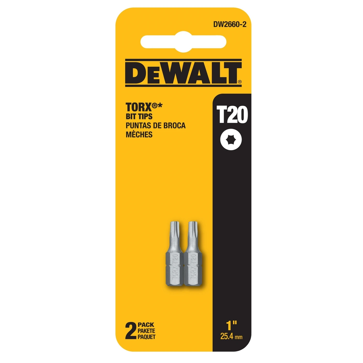 T20 Torx Bit Tip, 1 In., 2-Pk.
