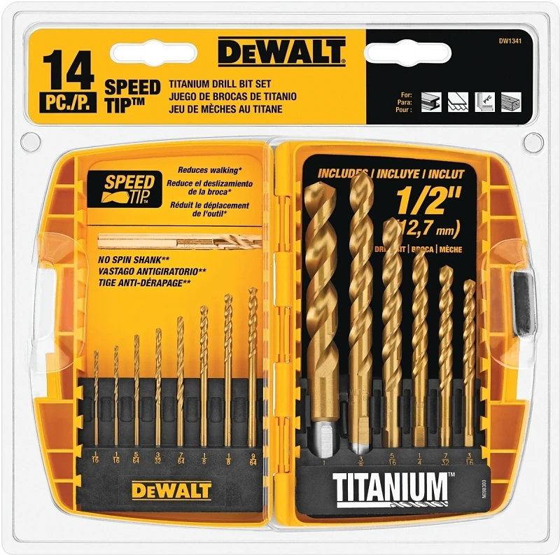 14-Pc. Titanium Twist Drill Bit Set