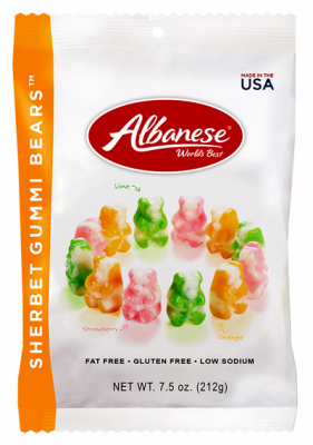 Assorted Sherbet Gummi Bears Candy 7.5 Oz - Soft & Chewy Treats