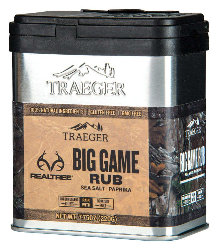 Barbecue RealTree Game Rub Seasoning, Sweet and Spicy Flavor, 8.25 Ounce Bottle