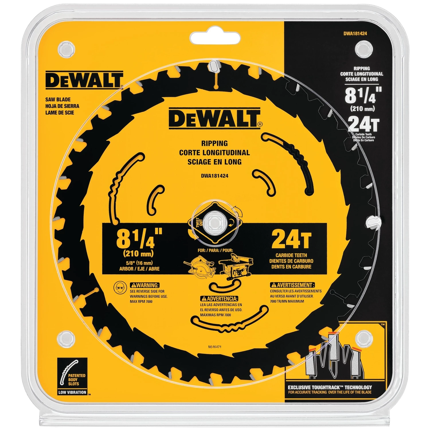 Circular Saw Blade, 24-Tooth x 8-1/4 In.