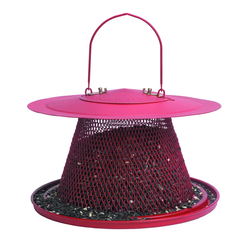 No/no Red Metal Collapsible Bird Feeder, 2.5 Lb. Capacity, Model C00322