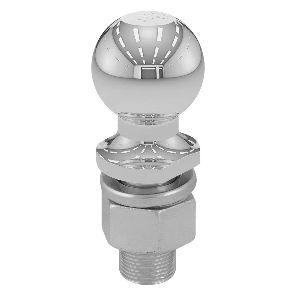 Chrome Trailer Hitch Ball 2 and 5 Sixteenths Inch Diameter with 1 and 1 Quarter by 2 and 5 Eighths Inch Shank 10000 Pounds Capacity
