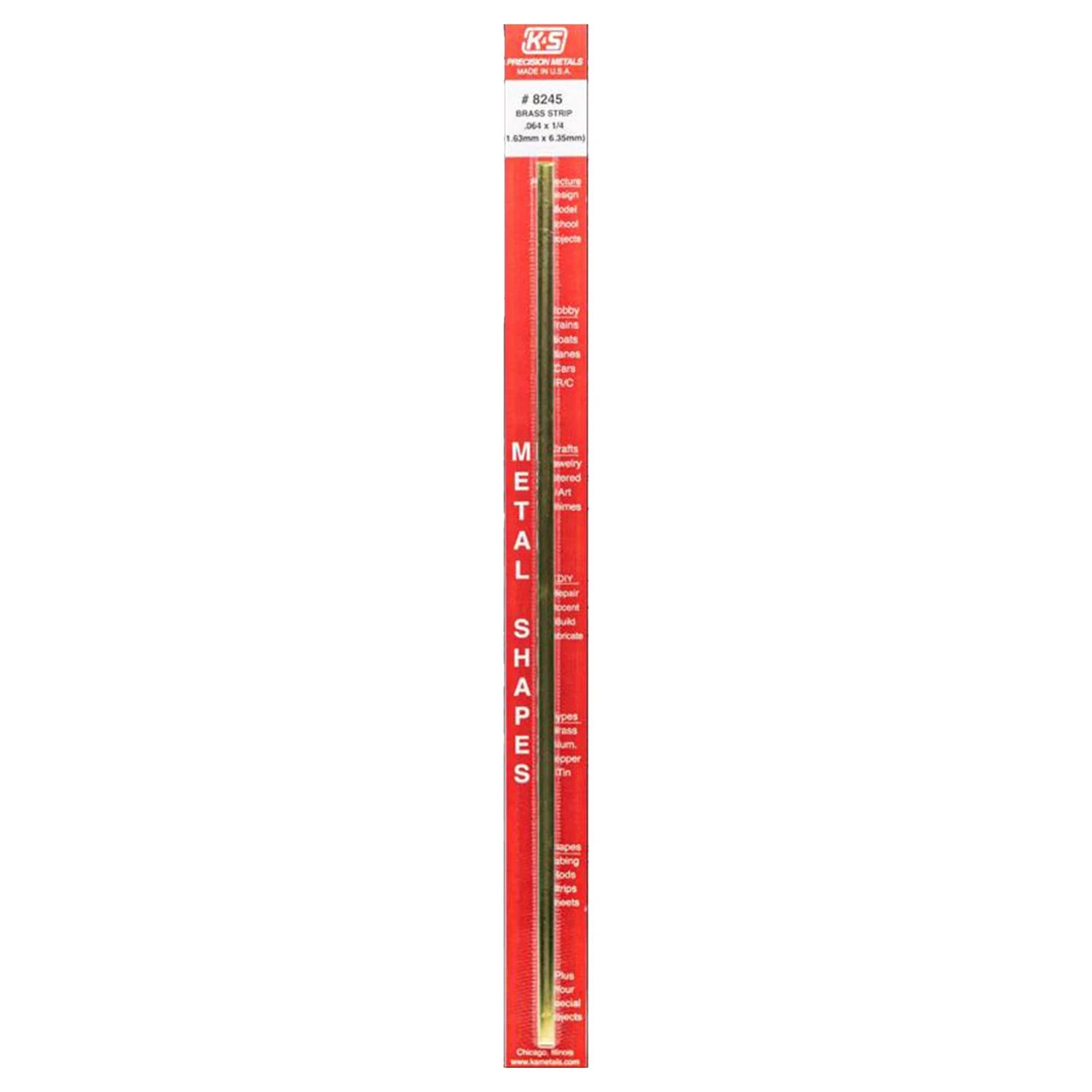 Brass 1/4 In. X 12 In. Strip Stock - 0.064 In. Thickness