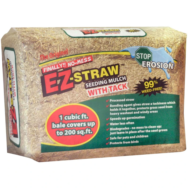 1 Cu. Ft. Natural Straw Seeding Mulch With Tack - Covers 200 Sq. Ft.