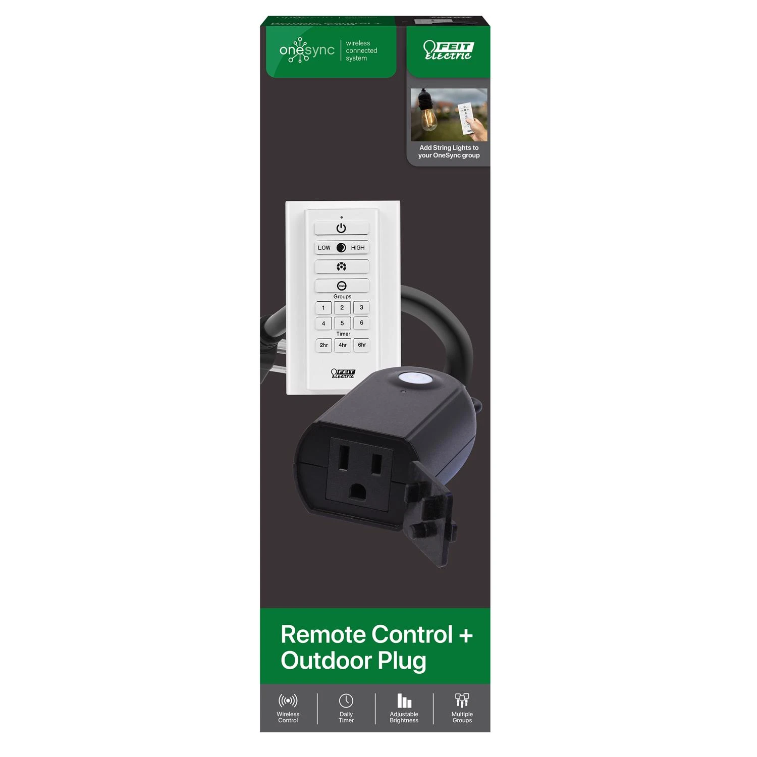 Electric Onesync 1 Ft. L Plug Adapter And Remote Control For Outdoor Lighting