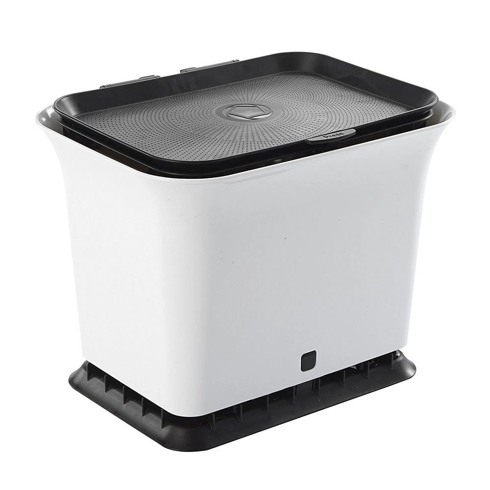 Fresh Air 1.5-gallon Odor-free Kitchen Compost Collector, Black & White