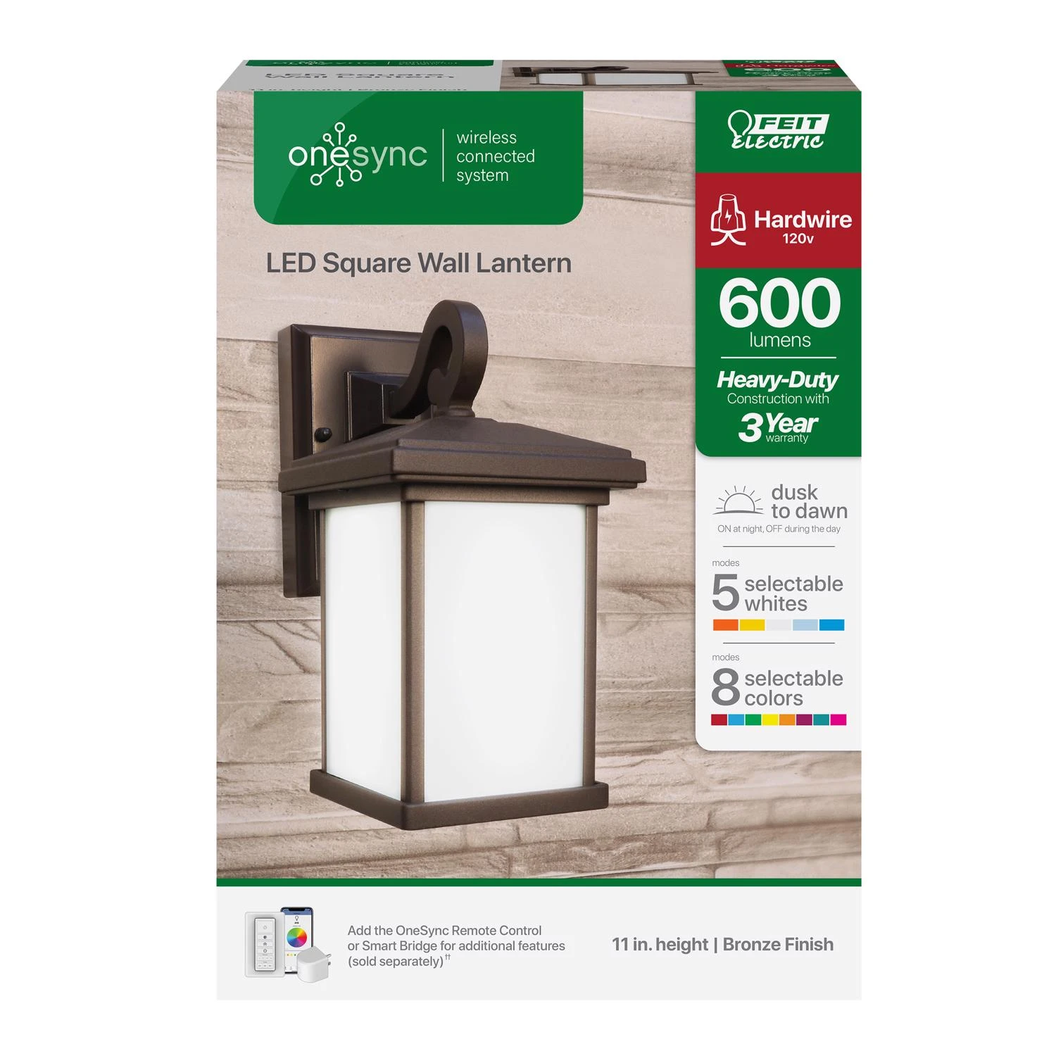 Smart Home Bronze Dusk To Dawn Led Wall Lantern - Model Lan11sq/sync/bz