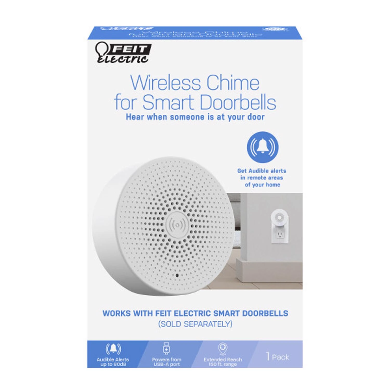 Wireless Door Chime Bell, White Plastic, Model Chime/doorsmart