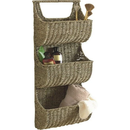 Seagrass 3-compartment Wall Basket, 29-inch Tall Storage Solution