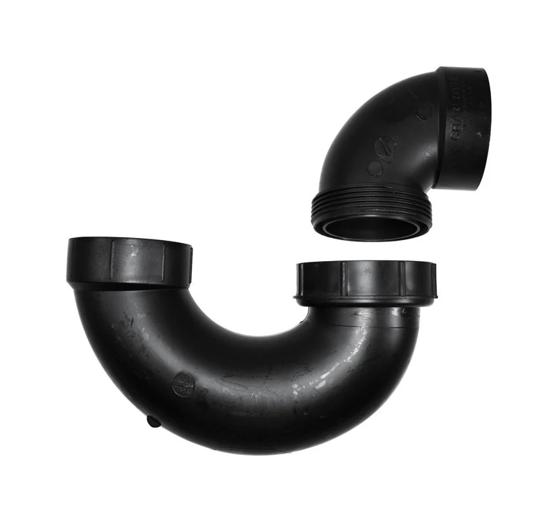 2 Inch Black Abs P-trap With Union For Drainage Systems