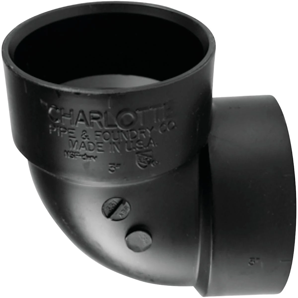 3 In. Hub X Hub 90 Degree Abs Elbow For Drain-waste-vent Applications