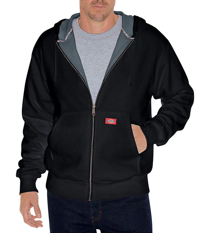 Thermal Fleece Hooded Jacket For Men, Size L, Black
