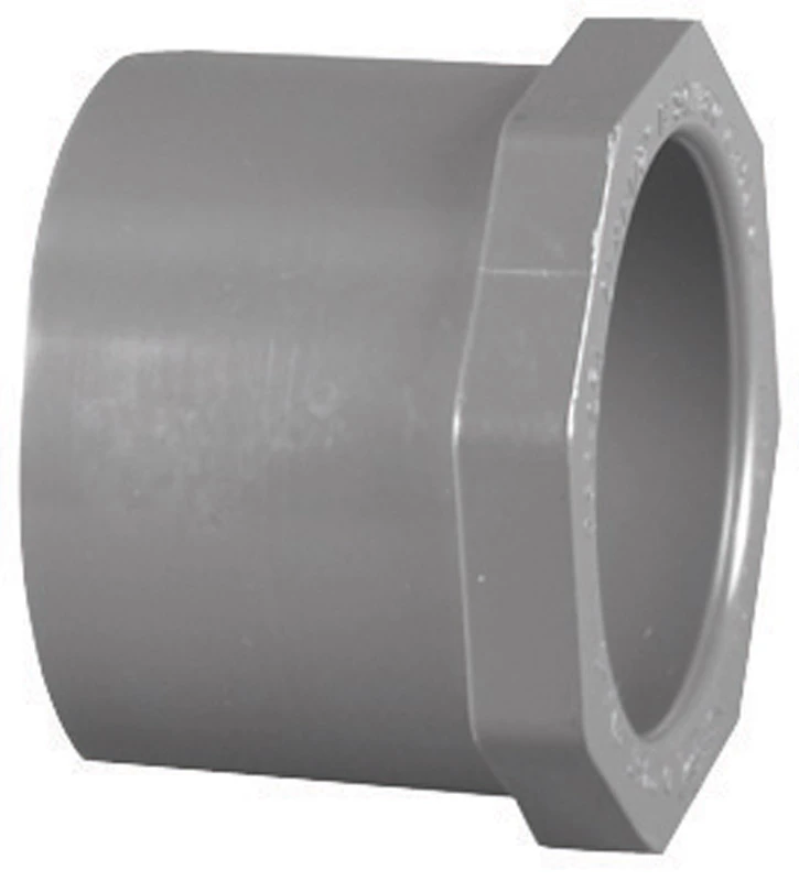 Schedule 80 PVC Spigot x Slip Reducer Bushing (Flush Style), 3/4 x 1/2 In.