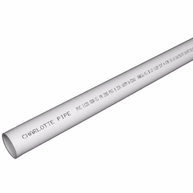 PVC Pressure Pipe Solid Wall Bell End Schedule Design Ratio 21 One Inch by Twenty Feet